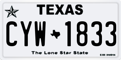 TX license plate CYW1833