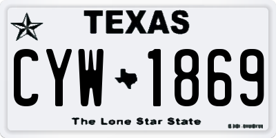TX license plate CYW1869