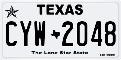 TX license plate CYW2048