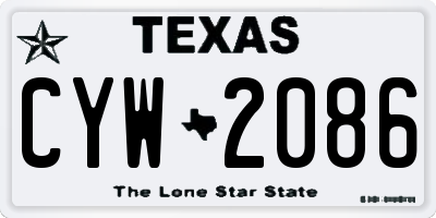 TX license plate CYW2086