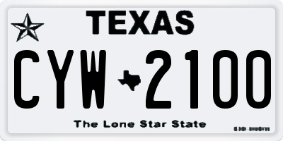 TX license plate CYW2100