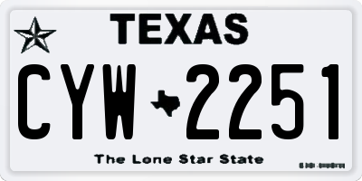 TX license plate CYW2251