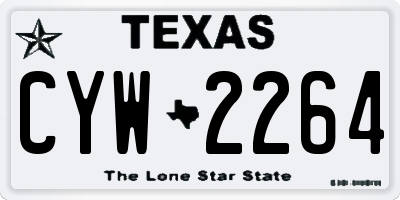 TX license plate CYW2264