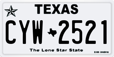 TX license plate CYW2521