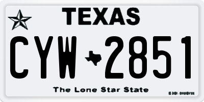TX license plate CYW2851
