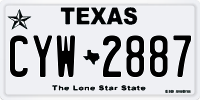 TX license plate CYW2887