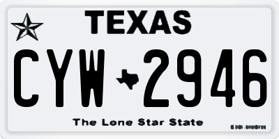 TX license plate CYW2946