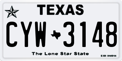 TX license plate CYW3148