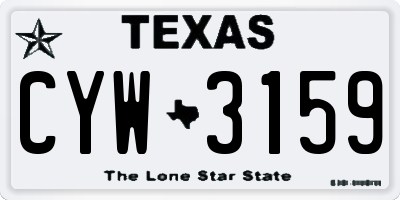 TX license plate CYW3159
