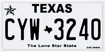 TX license plate CYW3240