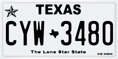 TX license plate CYW3480