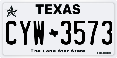 TX license plate CYW3573