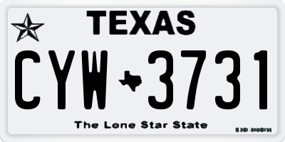 TX license plate CYW3731