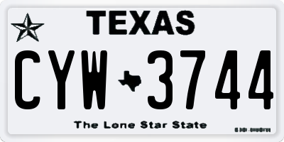 TX license plate CYW3744