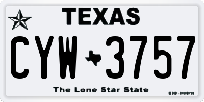 TX license plate CYW3757