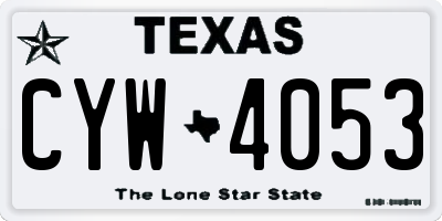 TX license plate CYW4053