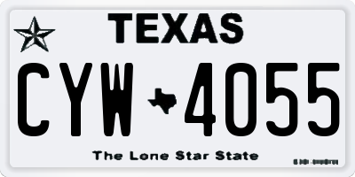 TX license plate CYW4055