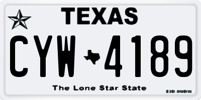 TX license plate CYW4189