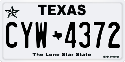 TX license plate CYW4372
