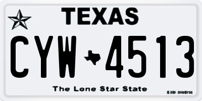TX license plate CYW4513