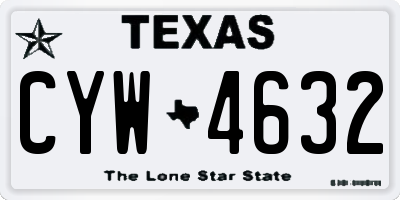 TX license plate CYW4632