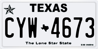 TX license plate CYW4673