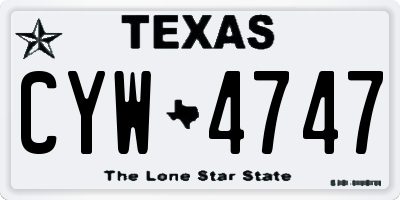 TX license plate CYW4747