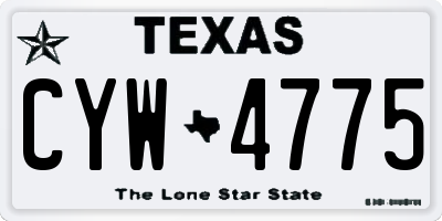 TX license plate CYW4775