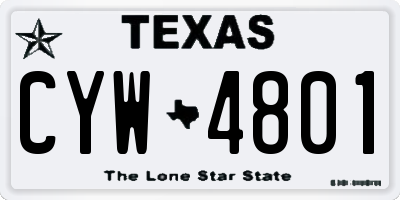 TX license plate CYW4801