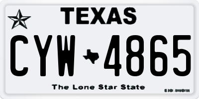 TX license plate CYW4865