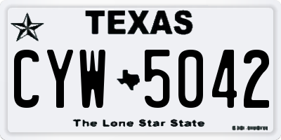 TX license plate CYW5042