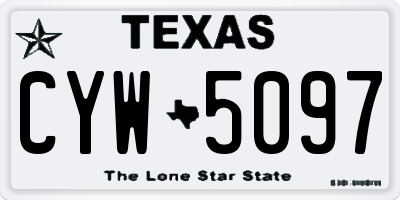 TX license plate CYW5097