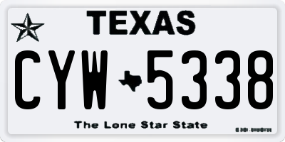 TX license plate CYW5338