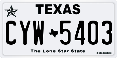 TX license plate CYW5403