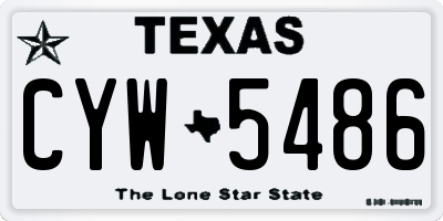 TX license plate CYW5486