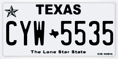 TX license plate CYW5535