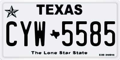 TX license plate CYW5585