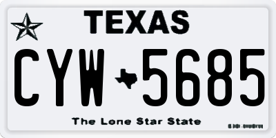 TX license plate CYW5685