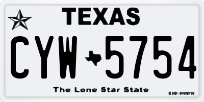 TX license plate CYW5754