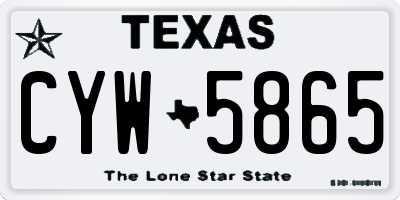 TX license plate CYW5865