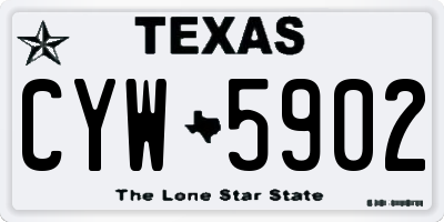 TX license plate CYW5902