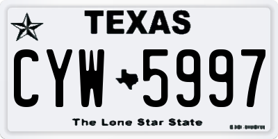 TX license plate CYW5997