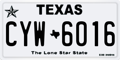 TX license plate CYW6016