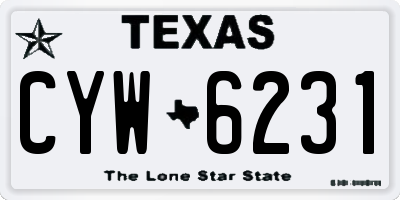 TX license plate CYW6231