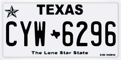 TX license plate CYW6296