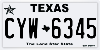 TX license plate CYW6345
