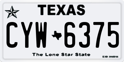 TX license plate CYW6375