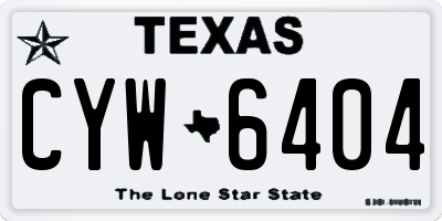 TX license plate CYW6404