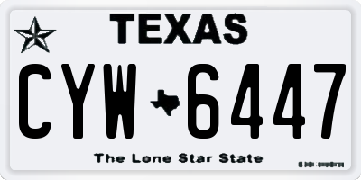 TX license plate CYW6447