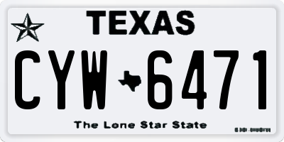 TX license plate CYW6471